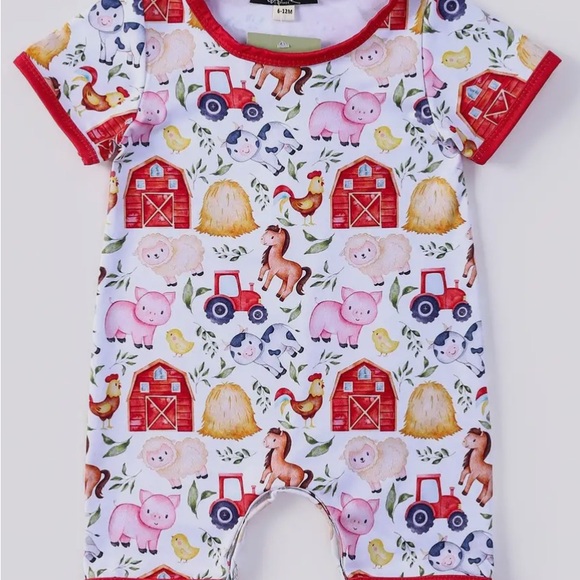 Other - Clover Cottage Hay Farm Boy Baby Romper